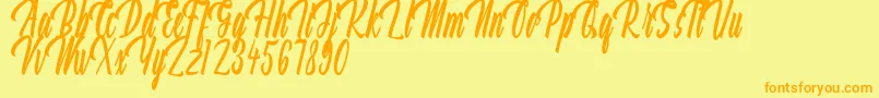 Aquilland Font – Orange Fonts on Yellow Background