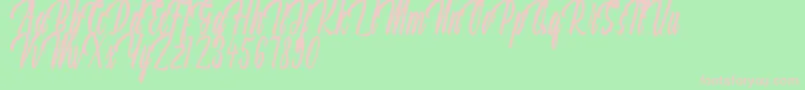 Aquilland Font – Pink Fonts on Green Background
