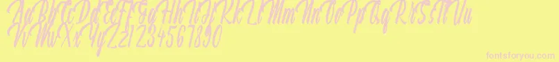 Aquilland Font – Pink Fonts on Yellow Background