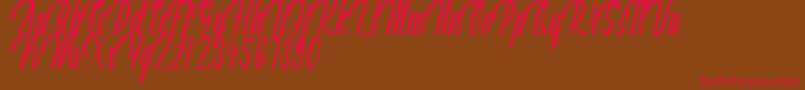 Aquilland Font – Red Fonts on Brown Background