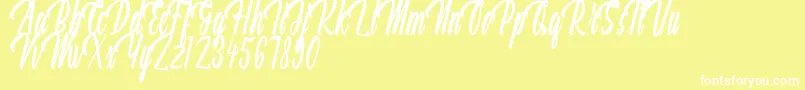Aquilland Font – White Fonts on Yellow Background