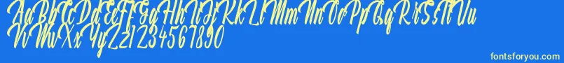 Aquilland Font – Yellow Fonts on Blue Background