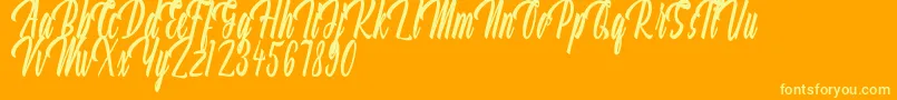 Aquilland Font – Yellow Fonts on Orange Background