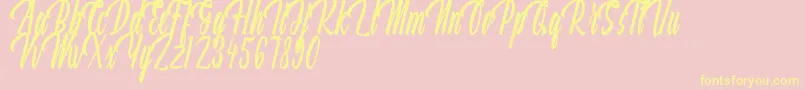 Aquilland Font – Yellow Fonts on Pink Background