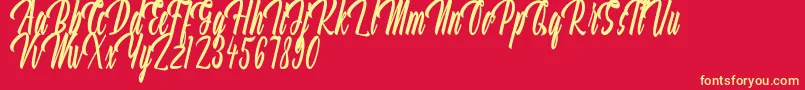 Aquilland Font – Yellow Fonts on Red Background