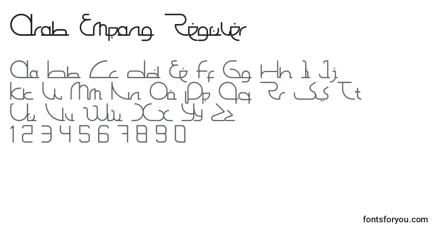 Arab Empang Reguler Font – alphabet, numbers, special characters
