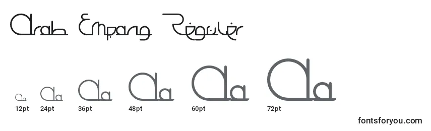 Arab Empang Reguler Font Sizes