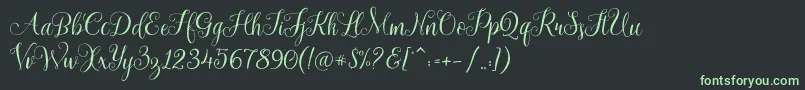 フォントarabella Demo – 黒い背景に緑の文字