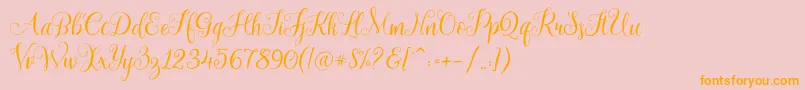 arabella Demo Font – Orange Fonts on Pink Background