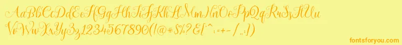 arabella Demo Font – Orange Fonts on Yellow Background