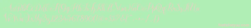 Шрифт arabella Demo – розовые шрифты на зелёном фоне