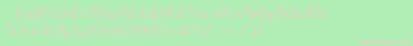 arabella Demo Font – Pink Fonts on Green Background