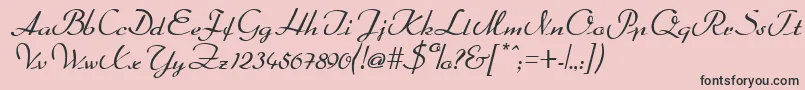 Arabella-Schriftart – Schwarze Schriften auf rosa Hintergrund