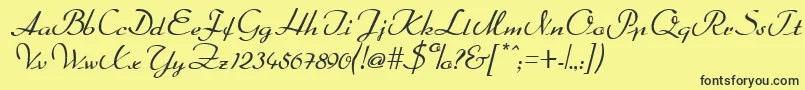 フォントArabella – 黒い文字の黄色い背景