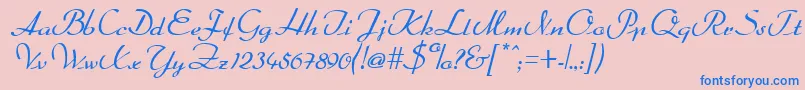 Czcionka Arabella – niebieskie czcionki na różowym tle