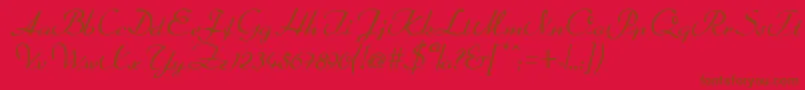 Arabella Font – Brown Fonts on Red Background