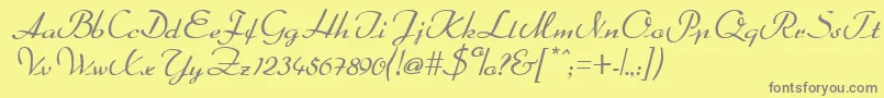Arabella Font – Gray Fonts on Yellow Background