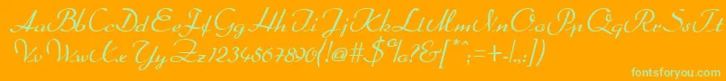 Arabella Font – Green Fonts on Orange Background