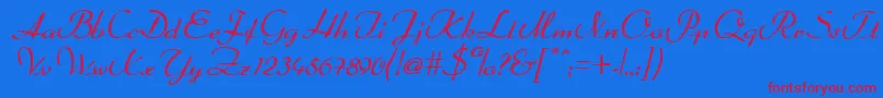 Arabella Font – Red Fonts on Blue Background