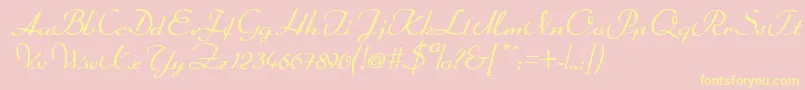 Arabella Font – Yellow Fonts on Pink Background