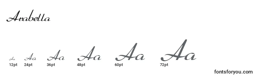 Größen der Schriftart Arabella (119831)