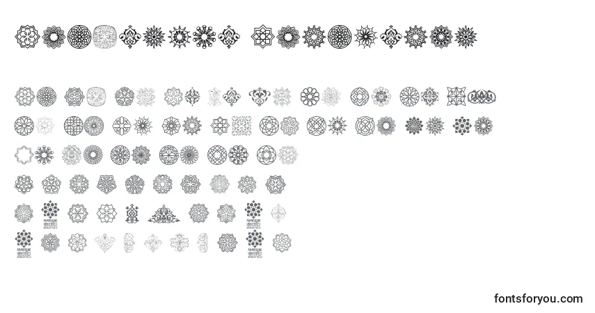 Arabesque Ornaments-fontti – aakkoset, numerot, erikoismerkit