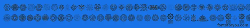 Fonte Arabesque Ornaments – fontes pretas em um fundo azul