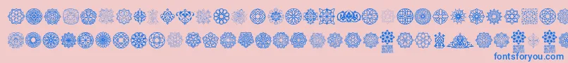 Police Arabesque Ornaments – polices bleues sur fond rose