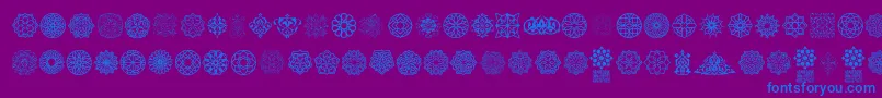 フォントArabesque Ornaments – 紫色の背景に青い文字