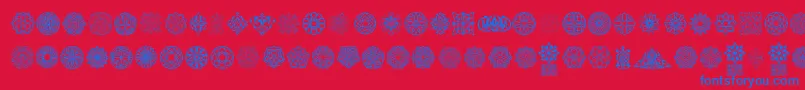 Arabesque Ornaments Font – Blue Fonts on Red Background