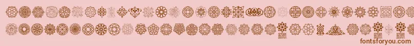 Arabesque Ornaments Font – Brown Fonts on Pink Background