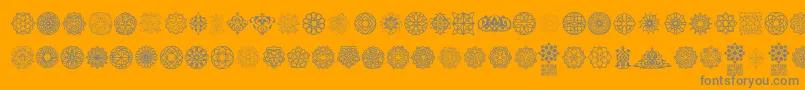 Arabesque Ornaments Font – Gray Fonts on Orange Background