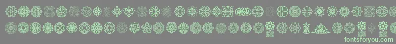 Arabesque Ornaments Font – Green Fonts on Gray Background