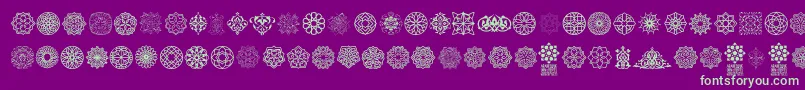 Fonte Arabesque Ornaments – fontes verdes em um fundo violeta