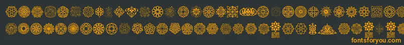 fuente Arabesque Ornaments – Fuentes Naranjas Sobre Fondo Negro