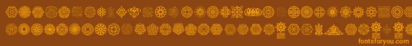 Fonte Arabesque Ornaments – fontes laranjas em um fundo marrom