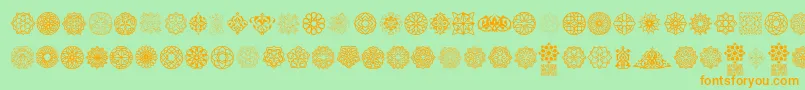 Police Arabesque Ornaments – polices orange sur fond vert