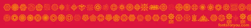 Arabesque Ornaments Font – Orange Fonts on Red Background