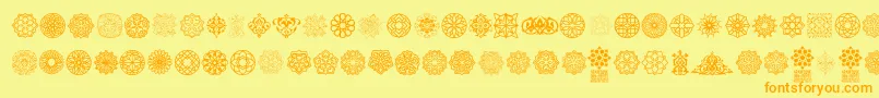 fuente Arabesque Ornaments – Fuentes Naranjas Sobre Fondo Amarillo