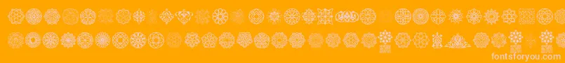 Arabesque Ornaments-Schriftart – Rosa Schriften auf orangefarbenem Hintergrund