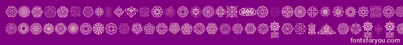 Arabesque Ornaments Font – Pink Fonts on Purple Background