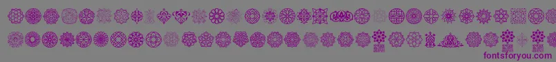 Fonte Arabesque Ornaments – fontes roxas em um fundo cinza