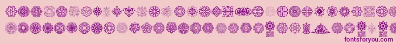 Arabesque Ornaments Font – Purple Fonts on Pink Background