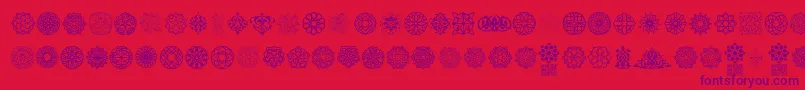 Arabesque Ornaments Font – Purple Fonts on Red Background