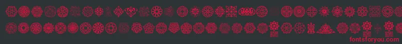 Arabesque Ornaments Font – Red Fonts on Black Background