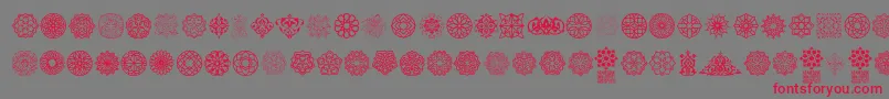 Arabesque Ornaments Font – Red Fonts on Gray Background