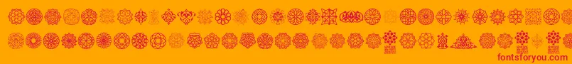 Arabesque Ornaments-Schriftart – Rote Schriften auf orangefarbenem Hintergrund