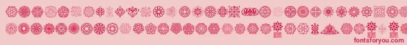 フォントArabesque Ornaments – ピンクの背景に赤い文字