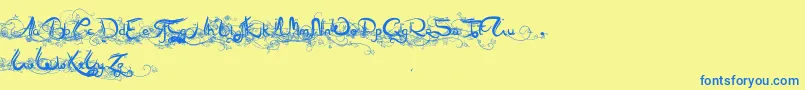 Arabia Font – Blue Fonts on Yellow Background