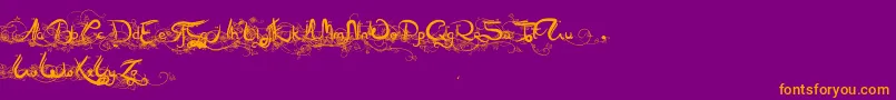 Arabia Font – Orange Fonts on Purple Background